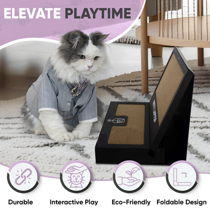 Kitty Laptop - Toy Cat Laptop with 2 Scratchboards, Catnip Mouse Toy, 50 Pack Cat Stickers & Interactive Eco-Friendly Cat Computer for Cats