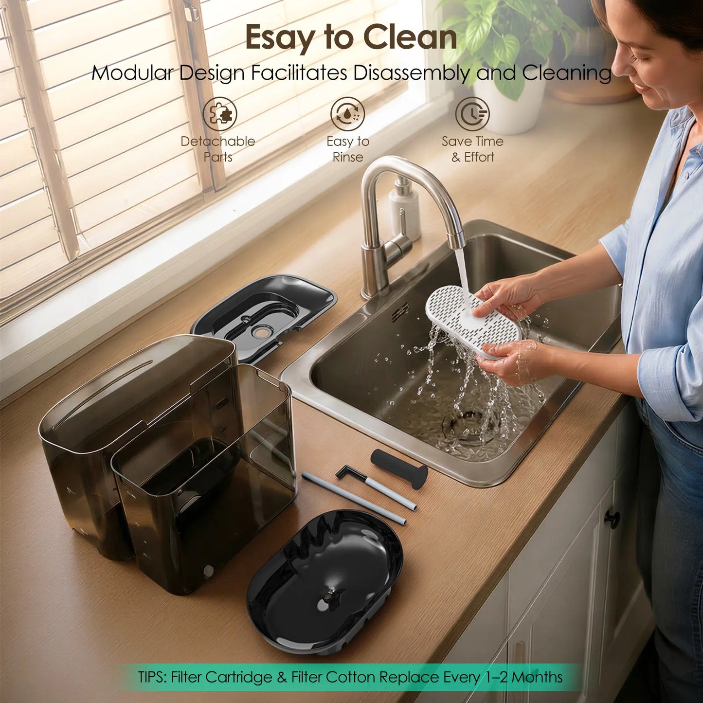 VEWO 11L Large Dog Water Fountain for Big Breeds, No Spill Dog Water Bowl Dispenser with Deep Basin, BPA Free, Ultra Quiet, 7 Days No Refill for Large Dogs/Multi-Pet Homes
