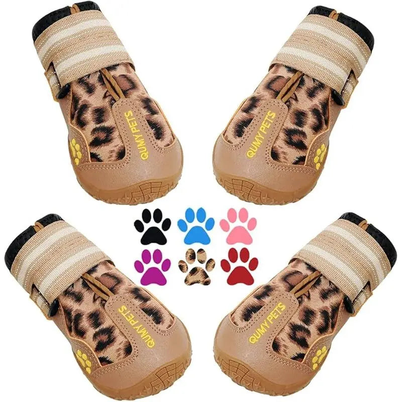 Dog Shoes for Large Dogs, Medium Dog Boots & Paw Protectors for Winter Snowy Day, Summer Hot Pavement, Waterproof in Rainy Weather, Outdoor Walking, Indoor Hardfloors anti Slip Sole Black Size 8