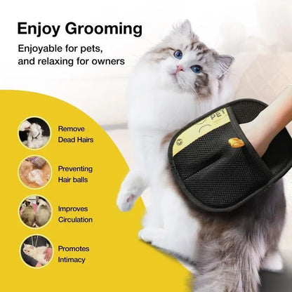 Pet Hair Removal Glove, Reusable Electrostatic Double-Sided Mitt for Cat & Dog Shedding – Furniture Clothes Car Carpet Bedding