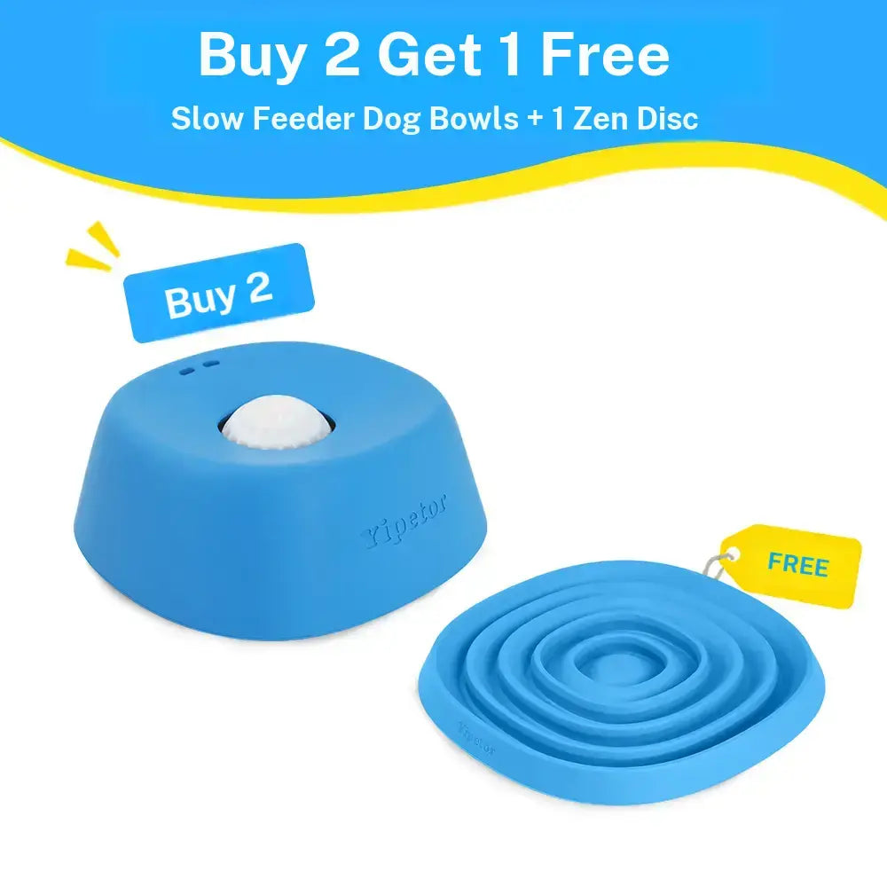 Yipetor Slow Feeder Dog Bowls for Liquid Treat, Free Gift, Buy 2 Get 1 [Built in Rolling Ball] No Spill Bone Broth Dog Licking Bowl, Multi Purpose Puppy Yogurt Feeder Bowl for All Breeds Dietary Supplement/Post Op Nutrition Feeding