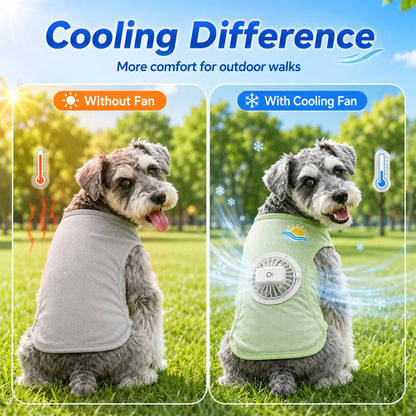 Dog Cooling Vest with Detachable Fan – Breathable Anti-Overheat Pet Cooling Jacket for Summer Outdoor Walking, Lightweight & Comfortable Dog Cooling Gear