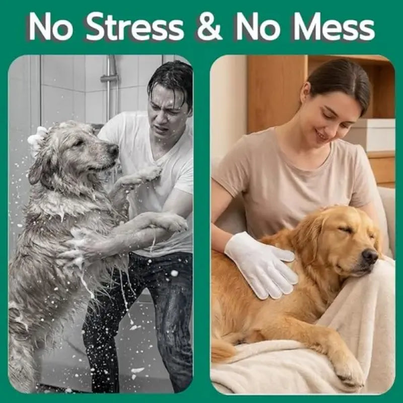 Gentle Pet Cleaning Glove Wipes – Safe, Fragrance-Free, 20 PCS with Jojoba Oil & Shea Butter Extract