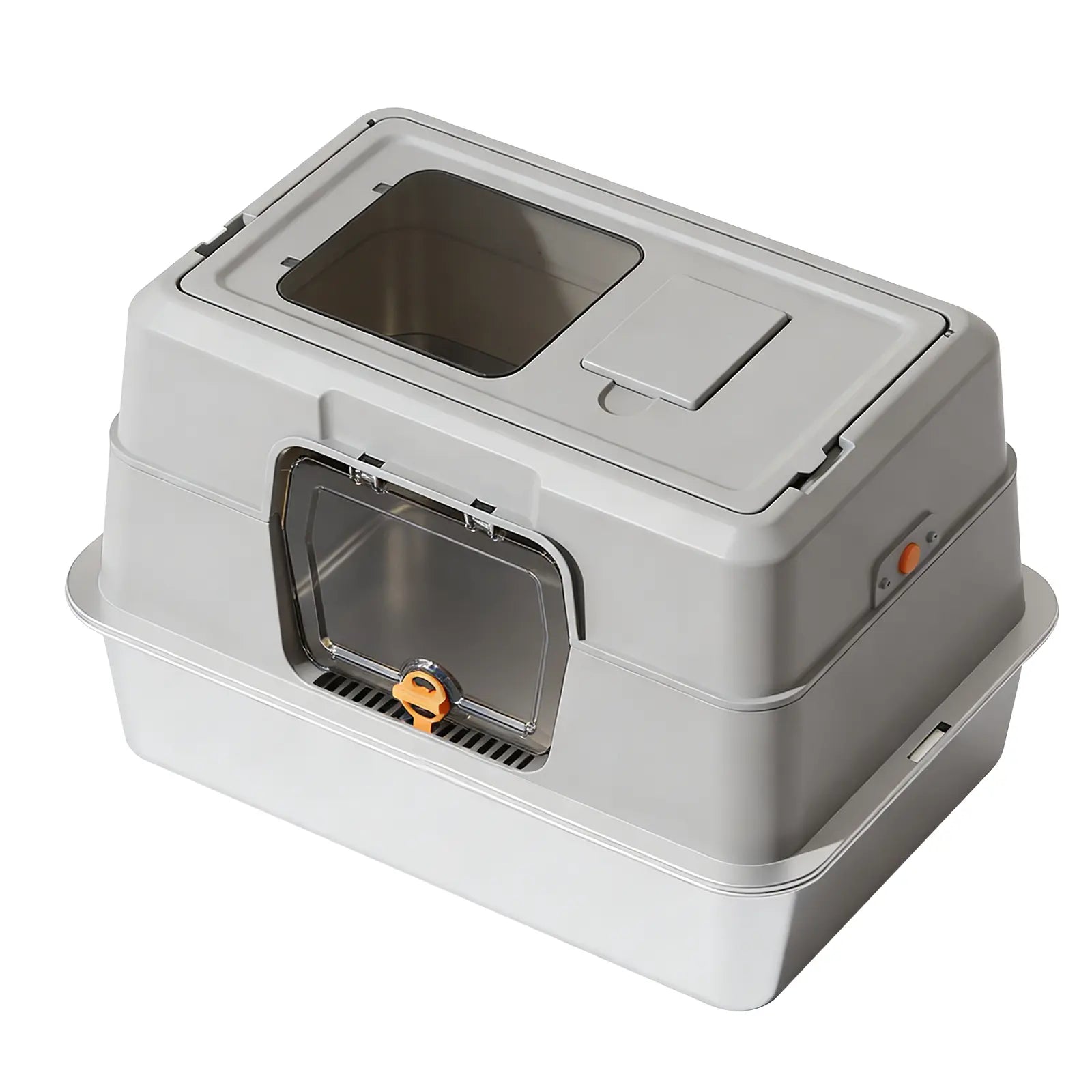 Fully Enclosed Stainless Steel Cat Litter Box - Dual Entry, Odor-Lock Design, 23.6In X 15.75In X 15.75In Litter Pan, Litter Bix Black Friday Special