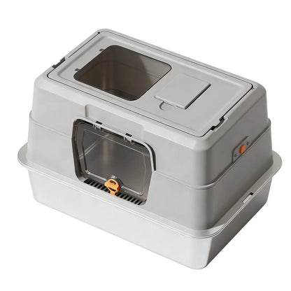 Fully Enclosed Stainless Steel Cat Litter Box - Dual Entry, Odor-Lock Design, 23.6In X 15.75In X 15.75In Litter Pan, Litter Bix Black Friday Special