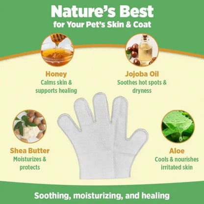 Gentle Pet Cleaning Glove Wipes – Safe, Fragrance-Free, 20 PCS with Jojoba Oil & Shea Butter Extract