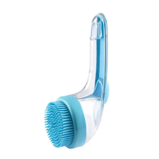 2026 Upgraded 2-In-1 Pet Bath Brush with Soap Dispenser, 8 × 3 × 4 In, Soft Silicone Grooming & Shedding Comb for Dogs and Cats, Gentle Massage Scrubber for Easier Bathing and Cleaner Coats