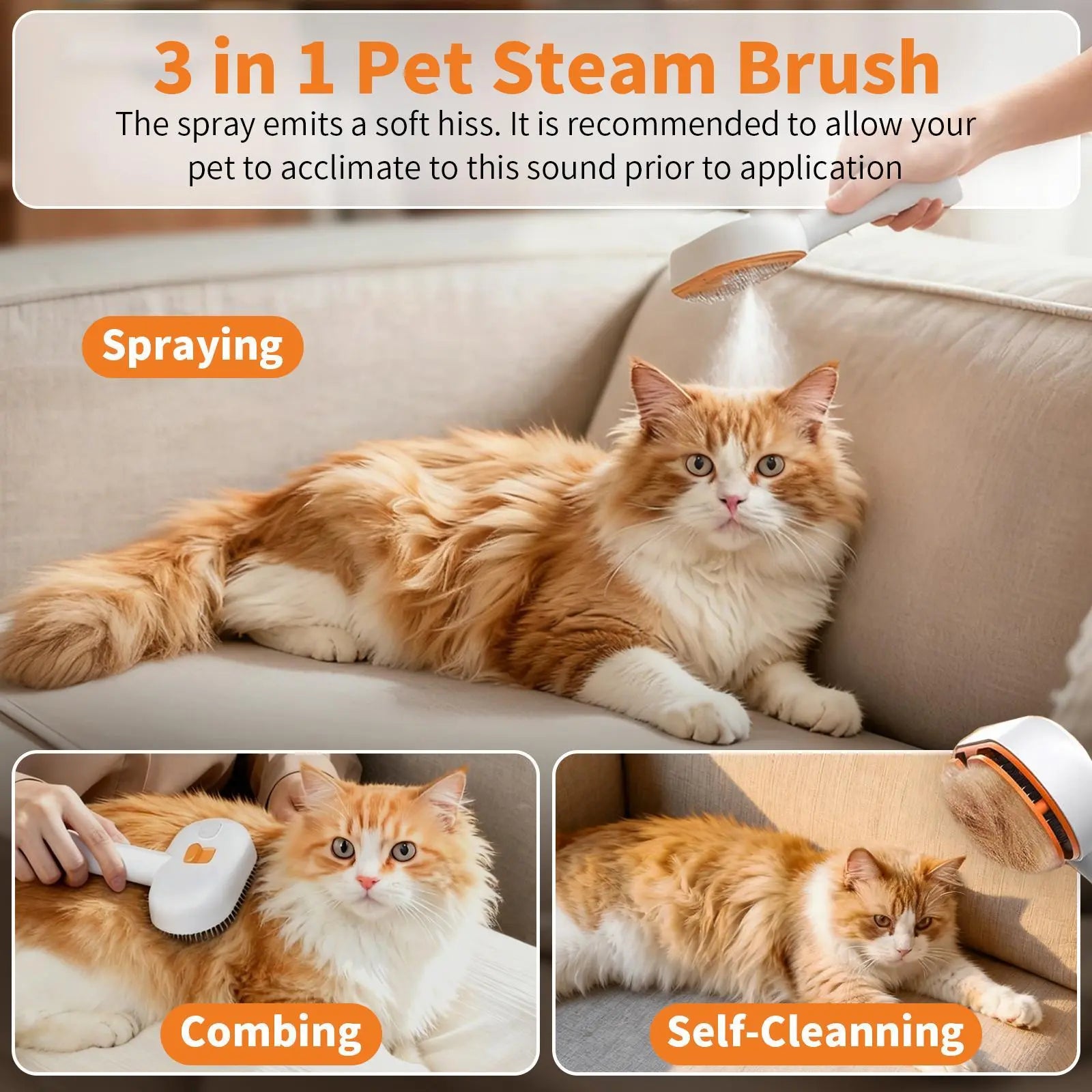 【Furlyn】Deshedding Brush for Dogs & Cats with Gentle Mist Technology - Self-Cleaning Slicker Brush, 1-Click Hair Remover, Extra Shine & Softness, No Irritating Skin, Pain-Free Undercoat Grooming Tool
