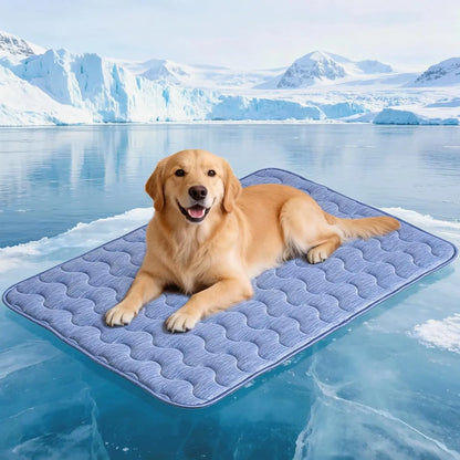 Cooling Mat for Large Dogs, Q-MAX > 0.45 Thick & Durable Pet Cooling Pad, No Gel No Electric Safety Dog Blanket, Washable Non-Slip Summer Crate Bed