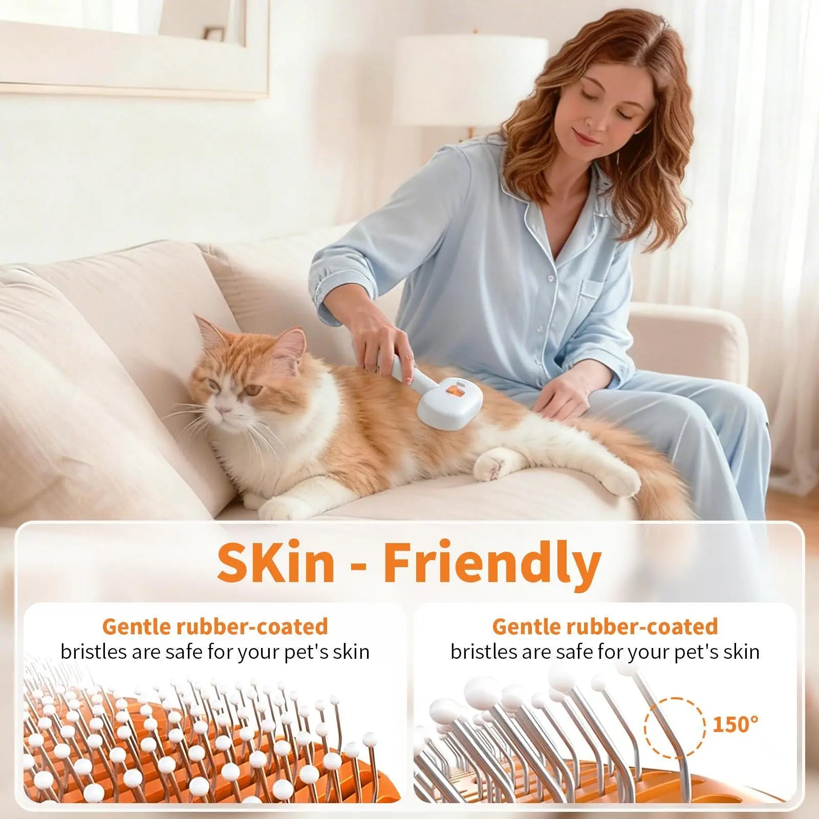 【Furlyn】Deshedding Brush for Dogs & Cats with Gentle Mist Technology - Self-Cleaning Slicker Brush, 1-Click Hair Remover, Extra Shine & Softness, No Irritating Skin, Pain-Free Undercoat Grooming Tool