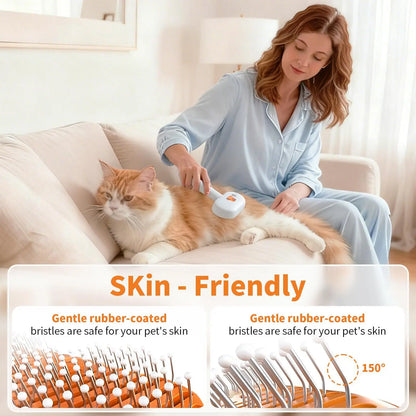 【Furlyn】Deshedding Brush for Dogs & Cats with Gentle Mist Technology - Self-Cleaning Slicker Brush, 1-Click Hair Remover, Extra Shine & Softness, No Irritating Skin, Pain-Free Undercoat Grooming Tool