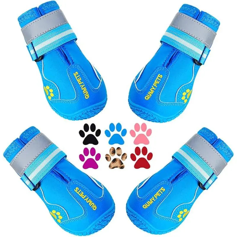 Dog Shoes for Large Dogs, Medium Dog Boots & Paw Protectors for Winter Snowy Day, Summer Hot Pavement, Waterproof in Rainy Weather, Outdoor Walking, Indoor Hardfloors anti Slip Sole Black Size 8