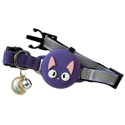 Cat Collar with Airtag Holder Reflective Adjustable Band