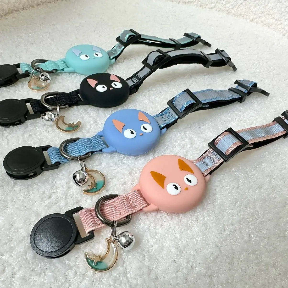Cat Collar with Airtag Holder Reflective Adjustable Band