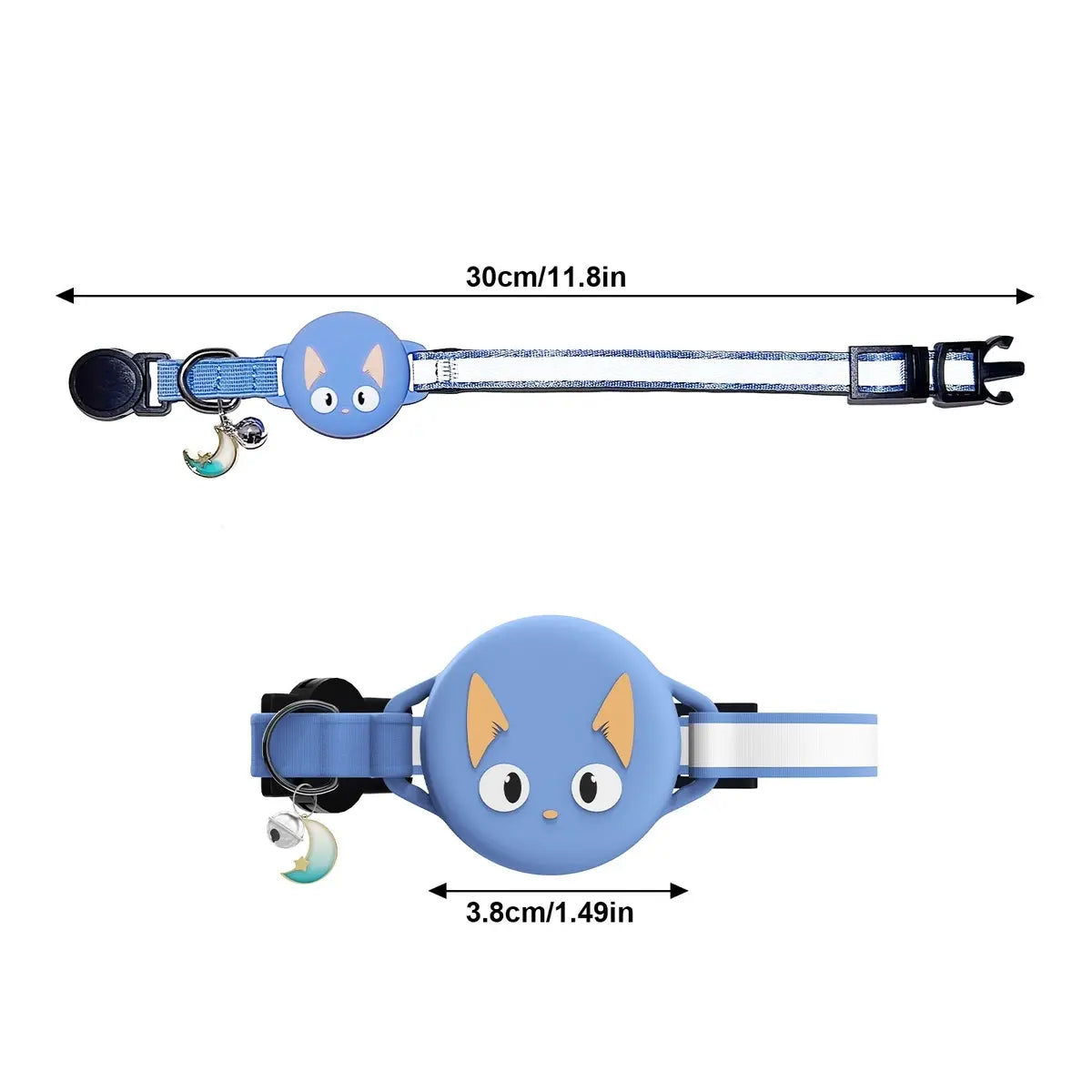 Cat Collar with Airtag Holder Reflective Adjustable Band