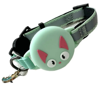 Cat Collar with Airtag Holder Reflective Adjustable Band