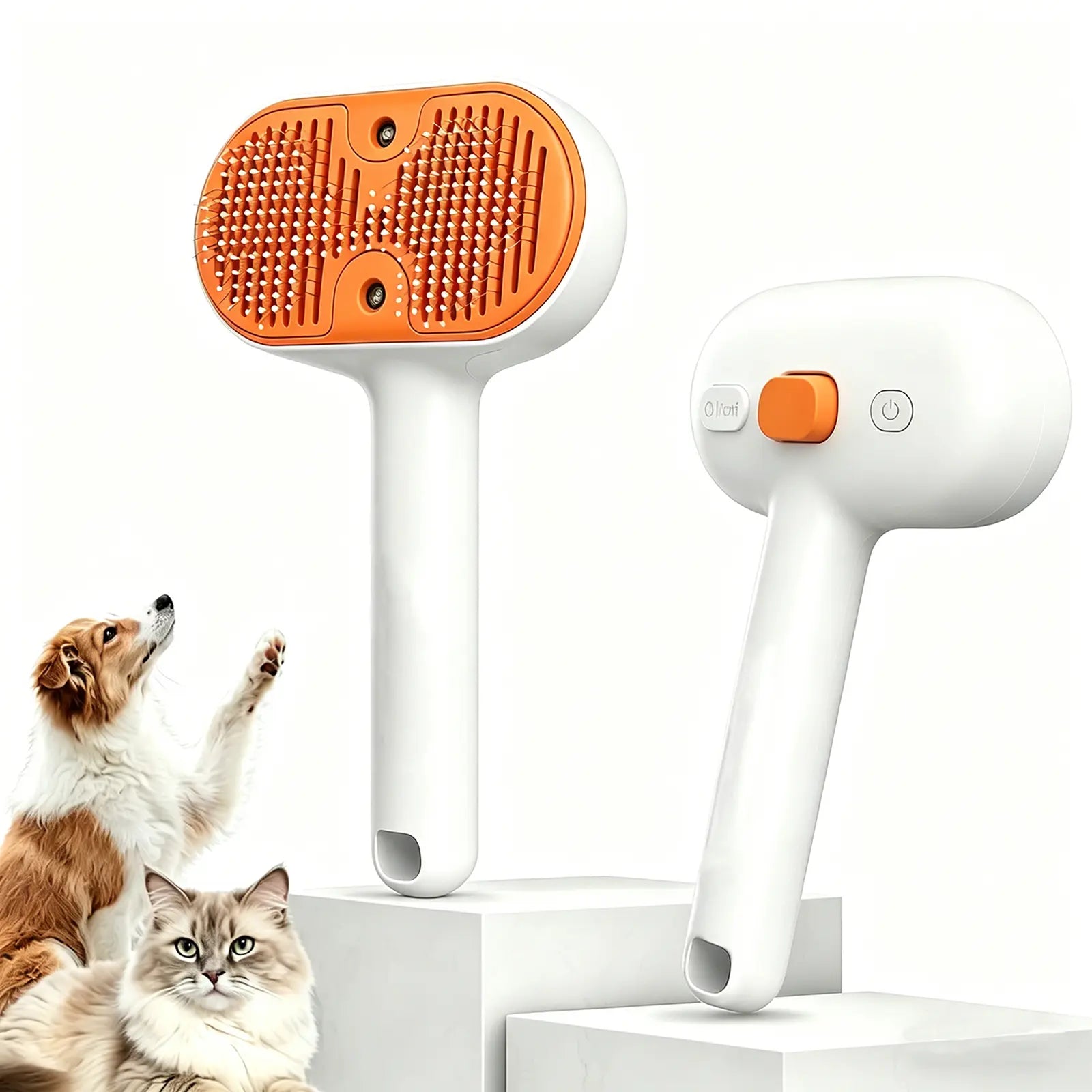 【Furlyn】Deshedding Brush for Dogs & Cats with Gentle Mist Technology - Self-Cleaning Slicker Brush, 1-Click Hair Remover, Extra Shine & Softness, No Irritating Skin, Pain-Free Undercoat Grooming Tool