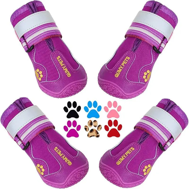 Dog Shoes for Large Dogs, Medium Dog Boots & Paw Protectors for Winter Snowy Day, Summer Hot Pavement, Waterproof in Rainy Weather, Outdoor Walking, Indoor Hardfloors anti Slip Sole Black Size 8
