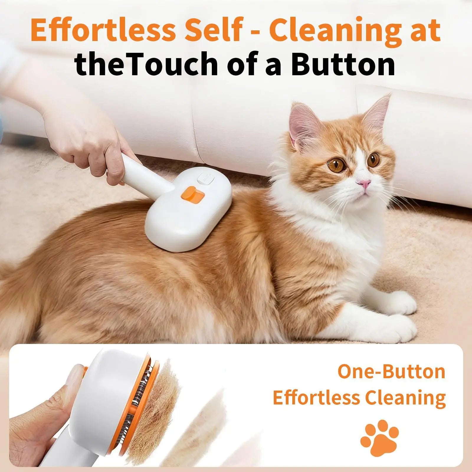 【Furlyn】Deshedding Brush for Dogs & Cats with Gentle Mist Technology - Self-Cleaning Slicker Brush, 1-Click Hair Remover, Extra Shine & Softness, No Irritating Skin, Pain-Free Undercoat Grooming Tool
