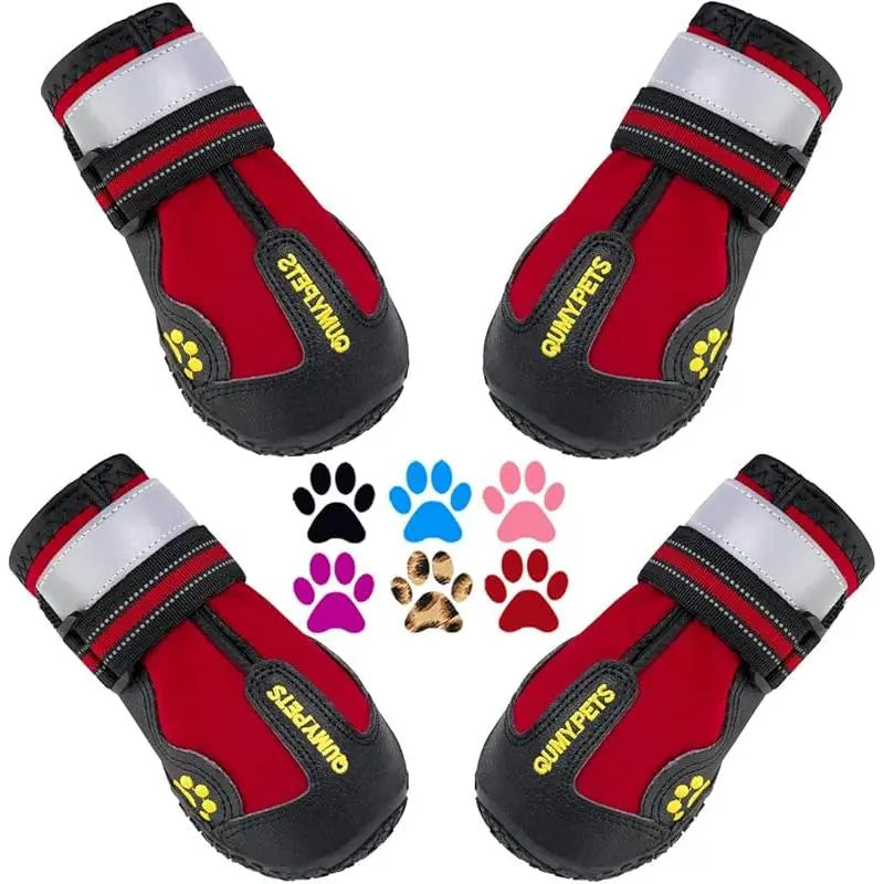Dog Shoes for Large Dogs, Medium Dog Boots & Paw Protectors for Winter Snowy Day, Summer Hot Pavement, Waterproof in Rainy Weather, Outdoor Walking, Indoor Hardfloors anti Slip Sole Black Size 8