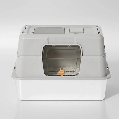 Fully Enclosed Stainless Steel Cat Litter Box - Dual Entry, Odor-Lock Design, 23.6In X 15.75In X 15.75In Litter Pan, Litter Bix Black Friday Special