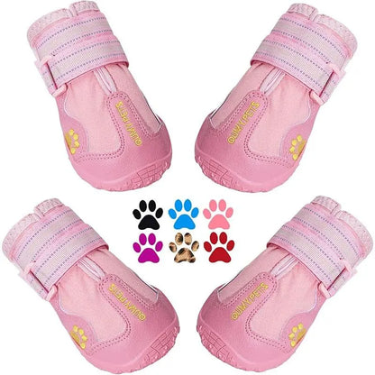 Dog Shoes for Large Dogs, Medium Dog Boots & Paw Protectors for Winter Snowy Day, Summer Hot Pavement, Waterproof in Rainy Weather, Outdoor Walking, Indoor Hardfloors anti Slip Sole Black Size 8