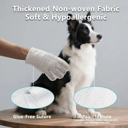 Gentle Pet Cleaning Glove Wipes – Safe, Fragrance-Free, 20 PCS with Jojoba Oil & Shea Butter Extract
