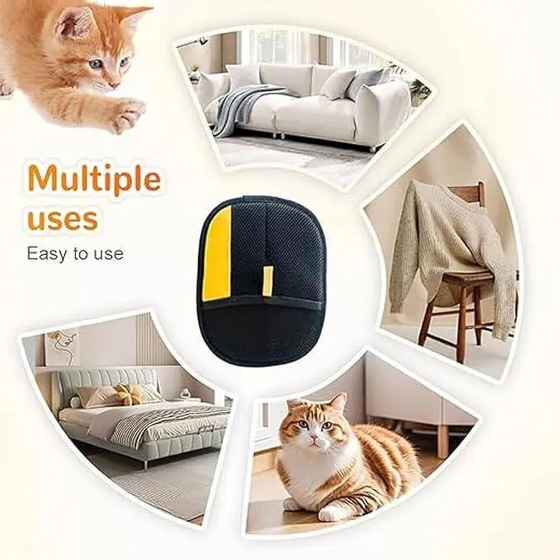 Pet Hair Removal Glove, Reusable Electrostatic Double-Sided Mitt for Cat & Dog Shedding – Furniture Clothes Car Carpet Bedding
