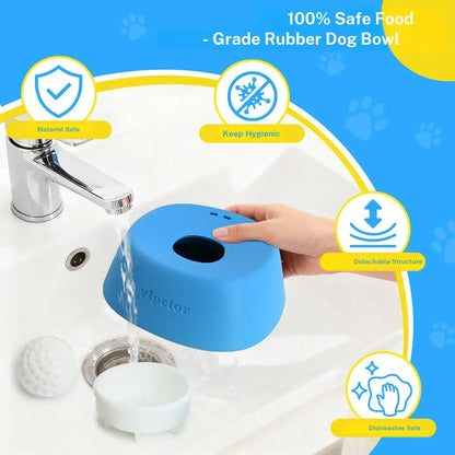 Yipetor Slow Feeder Dog Bowls for Liquid Treat, Free Gift, Buy 2 Get 1 [Built in Rolling Ball] No Spill Bone Broth Dog Licking Bowl, Multi Purpose Puppy Yogurt Feeder Bowl for All Breeds Dietary Supplement/Post Op Nutrition Feeding