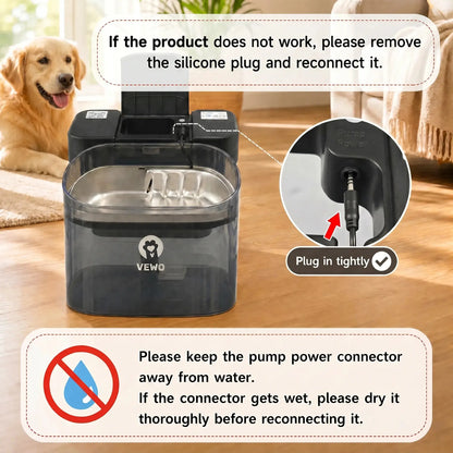 VEWO 11L Large Dog Water Fountain for Big Breeds, No Spill Dog Water Bowl Dispenser with Deep Basin, BPA Free, Ultra Quiet, 7 Days No Refill for Large Dogs/Multi-Pet Homes
