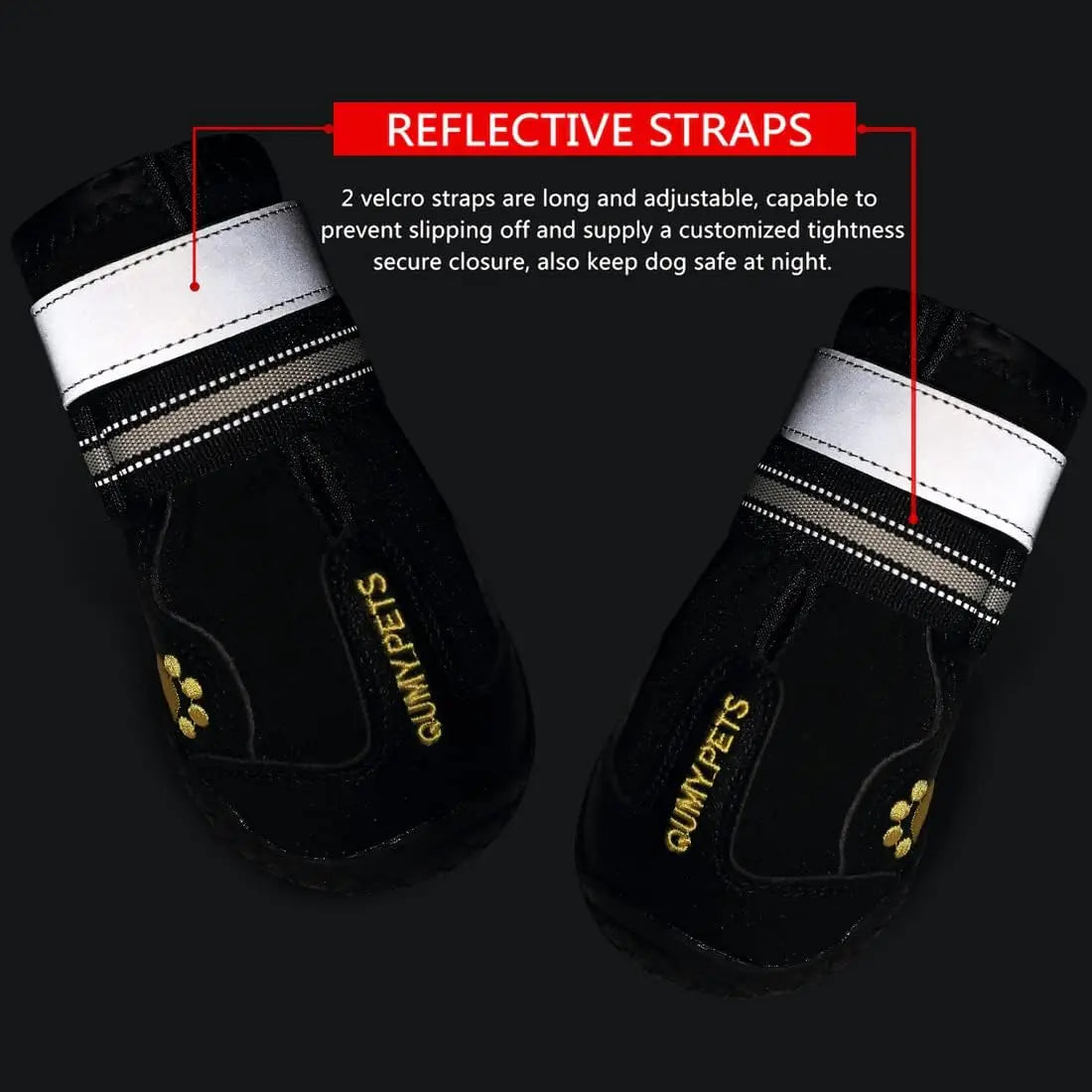 Dog Shoes for Large Dogs, Medium Dog Boots & Paw Protectors for Winter Snowy Day, Summer Hot Pavement, Waterproof in Rainy Weather, Outdoor Walking, Indoor Hardfloors anti Slip Sole Black Size 8