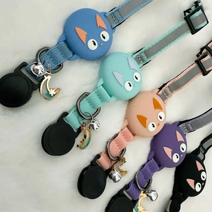 Cat Collar with Airtag Holder Reflective Adjustable Band