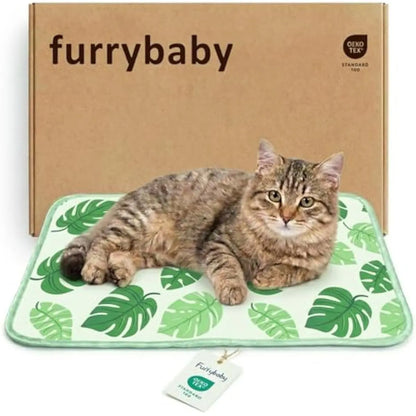 Dog Cooling Mat for Dogs & Cats, Soft Breathable Cooling Pad for Dog Bed, 23"X18" Self Cooling Crate Mat for Dogs, No Gel Washable Non-Slip Pet Cooling Mat Indoor Outdoor, Leaf
