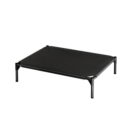 Contemporary Chew Resistant Elevated Dog Bed - Machine Washable Mesh Cot with Anti-Slip Ft, Durable Beds for Large Dogs, No Extra Tools Needed, Indoor/Outdoor Use, Black