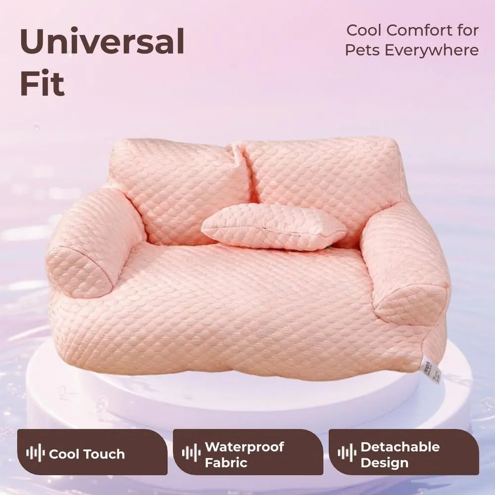 Cooling Sofa for Pets, 23°C Constant Temperature Sleep, Ice Bean Cooling Concept, Waterproof Breathable Pet Bed, Detachable Design