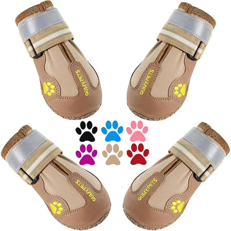 Dog Shoes for Large Dogs, Medium Dog Boots & Paw Protectors for Winter Snowy Day, Summer Hot Pavement, Waterproof in Rainy Weather, Outdoor Walking, Indoor Hardfloors anti Slip Sole Black Size 8