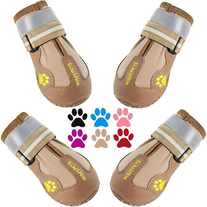 Dog Shoes for Large Dogs, Medium Dog Boots & Paw Protectors for Winter Snowy Day, Summer Hot Pavement, Waterproof in Rainy Weather, Outdoor Walking, Indoor Hardfloors anti Slip Sole Black Size 8