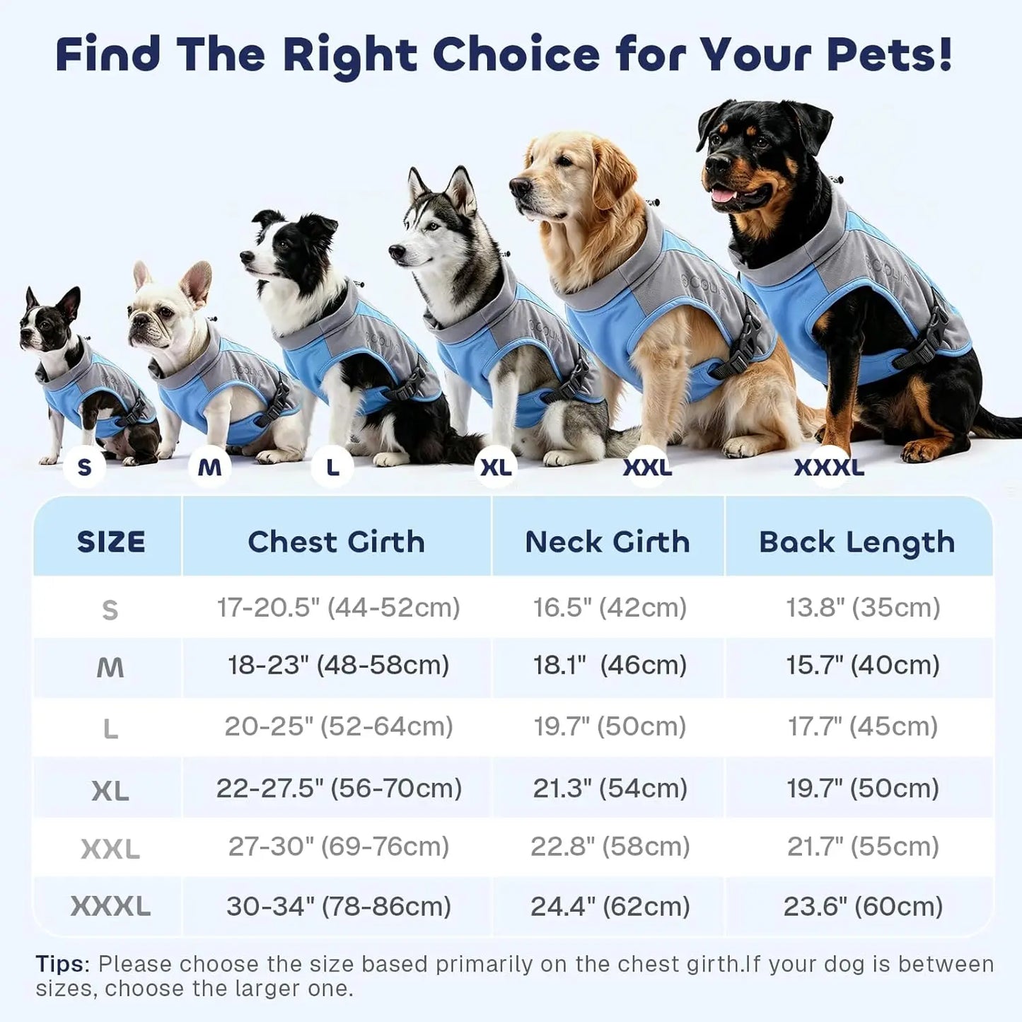 Mora Pets Dog Cooling Vest | UPF 50+ Sun Protection & Evaporative Cooler Jacket | Lightweight Breathable Dog Summer Clothes with Leash Hole for Small Medium Large Dogs - Light Gray Blue, M